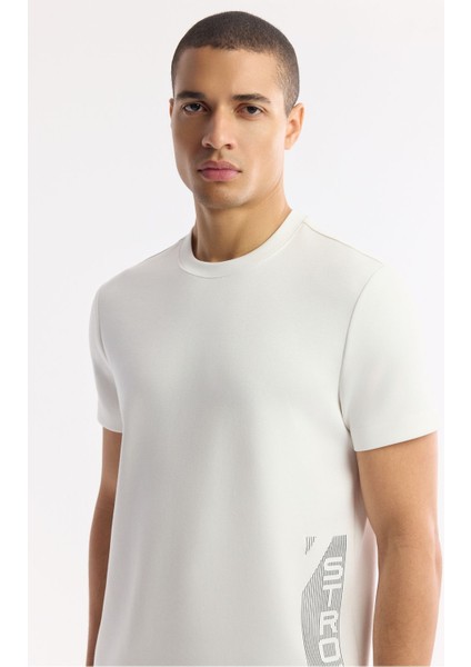 Erkek Beyaz Bisiklet Yaka Enjeksiyon Baskılı İnterlok T-Shirt A51Y1136 fiyatları