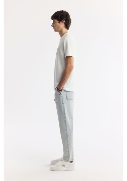 Erkek Beyaz Regular Fit Bisiklet Yaka Enjeksiyon Baskılı Interlok T-shirt A51y1021 modelleri