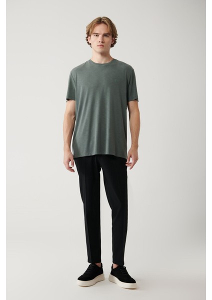 Erkek Haki Soft Touch Bisiklet Yaka T-shirt B001031 indirimleri