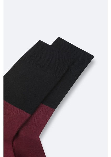 Erkek Siyah-Bordo Bloklu Bambu Soket Çorap A42Y8509 modelleri
