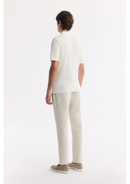 Erkek Ekru Polo Yaka Basic Rayon Triko T-shirt A51Y5035 fırsatları
