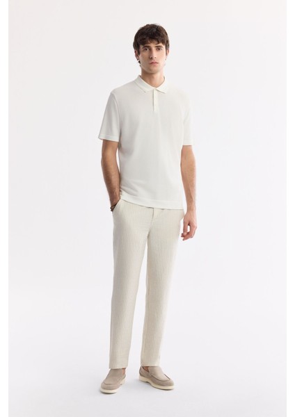 Erkek Ekru Polo Yaka Basic Rayon Triko T-shirt A51Y5035 indirimleri