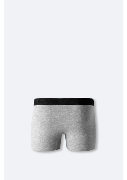 Erkek Gri Pamuklu Esnek Düz Boxer B009505