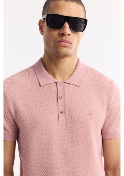 Erkek Pembe Regular Fit Polo Yaka Dokulu Triko T-shirt B005120 fiyatları
