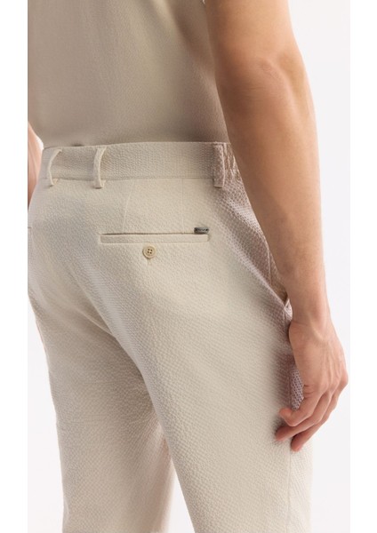 Erkek Taş Comfort Slim Fit Yan Cepli Dokulu Bi Stretch Pantolon A51y3206