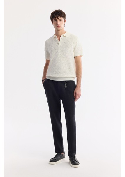 Erkek Ekru Polo Yaka Jakarlı Buklet İplik Triko T-shirt A51Y5040 indirimleri