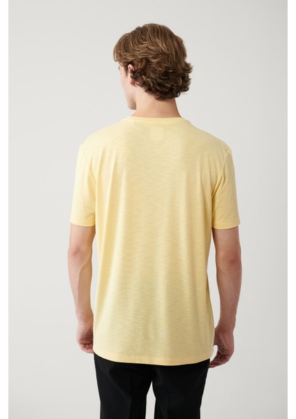 Erkek Sarı Soft Touch Bisiklet Yaka T-shirt B001031 fırsatları