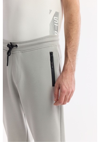 Erkek Antrasit Regular Fit Esnek İnterlok Kumaş Lastikli Paça Eşofman Altı B003400