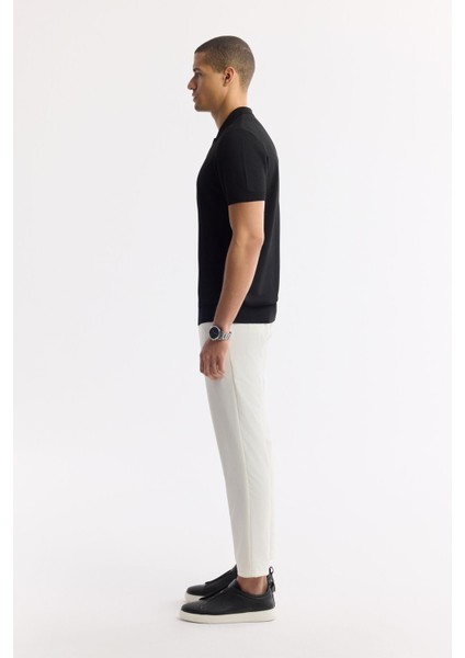 Erkek Siyah Regular Fit Polo Yaka Dokulu Triko T-shirt B005120 modelleri
