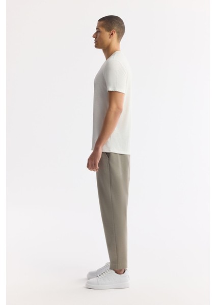 Erkek Beyaz Regular Fit Soft Touch Bisiklet Yaka T-Shirt B001031