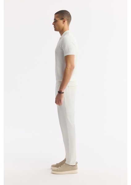 Erkek Ekru Regular Fit Polo Yaka Dokulu Triko T-shirt B005120 modelleri