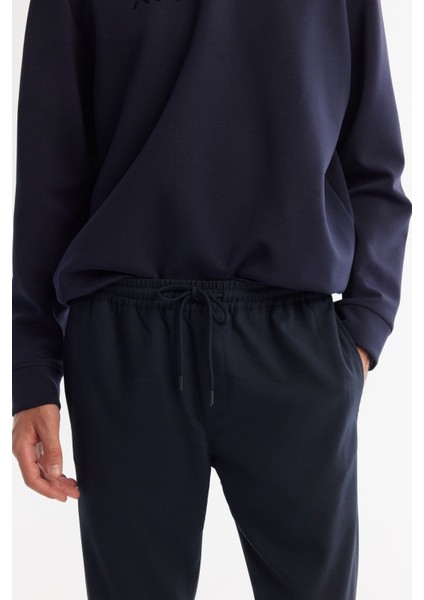 Erkek Lacivert Yandan Cepli Beli Lastikli Bağcıklı Duble Paça Jogger Pantolon E003000 fırsatları