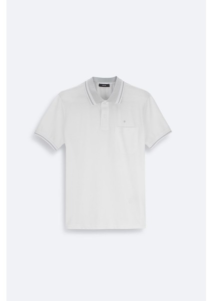 Erkek Beyaz Kıvrılmaz Yaka Cepli 2 Düğmeli Polo Yaka T-Shirt E001031 indirimleri