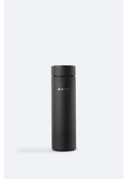 Erkek Siyah Sport Isı Göstergeli Paslanmaz %100 Çelik Termos 500 ml B009903