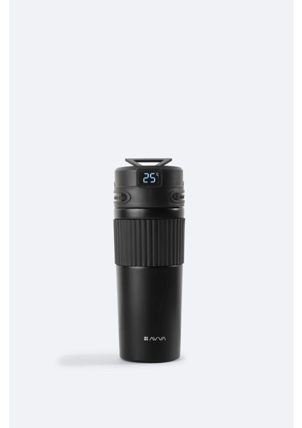 Erkek Siyah Sport Isı Göstergeli Paslanmaz %100 Çelik Termos 500 ml B009905
