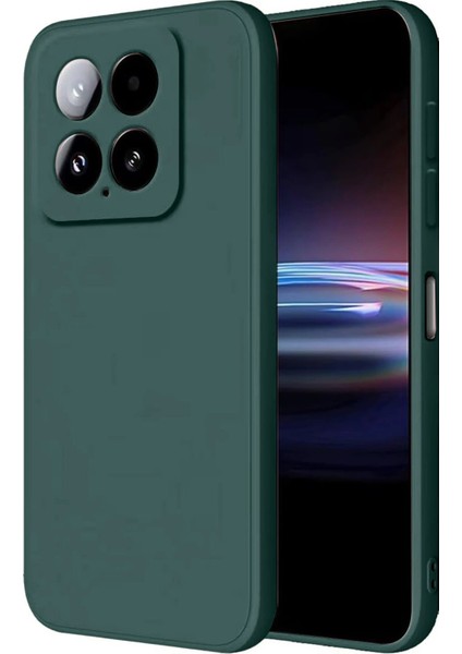 Xiaomi Mi 14T Pro Kılıf Nano Içi Kadife Silikon - Koyu Yeşil - KA1932-2919