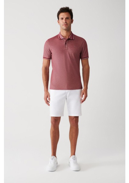 Erkek Bordo Kıvrılmaz Yaka Cepli 2 Düğmeli Polo Yaka T-Shirt E001031 indirimleri