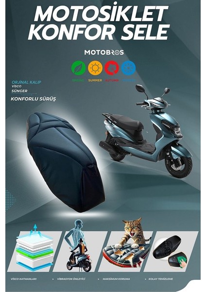 Kuba Space 50 / 50 Pro Konfor Sele ve Sele Kılıfı Visco Sünger (Kılıf Hediyeli)