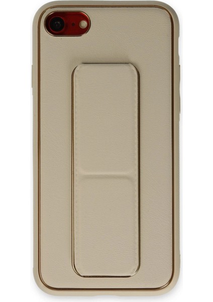iPhone 7 Kılıf Coco Deri Standlı Kapak - Gold - KA9883-9331