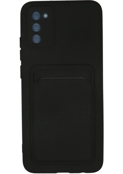 Samsung Galaxy A02S Kılıf Kelvin Kartvizitli Silikon - Siyah - KA5282-4790