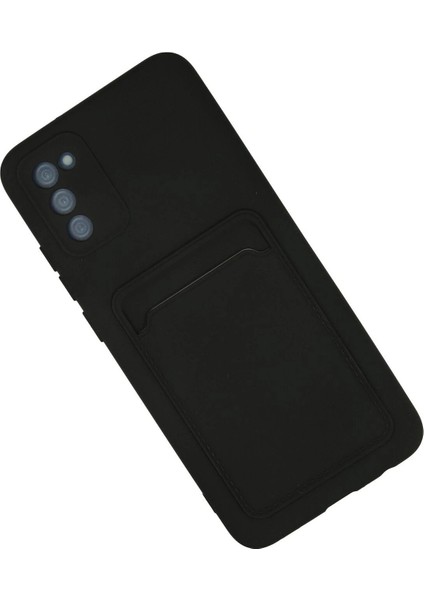 Samsung Galaxy A02S Kılıf Kelvin Kartvizitli Silikon - Siyah - KA5282-4790