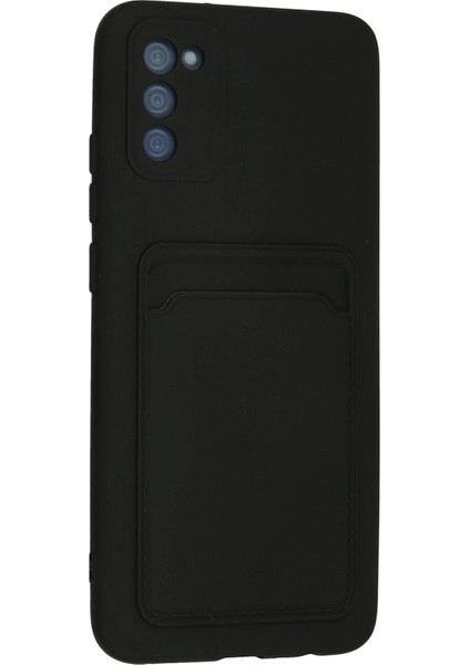 Samsung Galaxy A02S Kılıf Kelvin Kartvizitli Silikon - Siyah - KA5282-4790