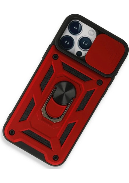 iPhone 15 Pro Kılıf Pars Lens Yüzüklü Silikon - Kırmızı - KA9178-2692 fiyatları