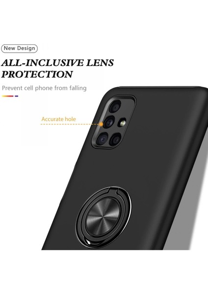 Samsung Galaxy M51 Kılıf Elit Yüzüklü Kapak - Siyah - KA9788-8728 fırsatları