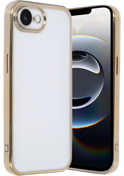 iPhone 16E Kılıf Lensli Silikon - Gold - KA3335-2659