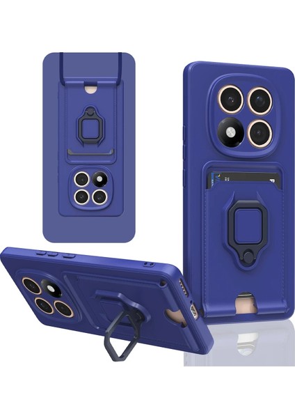 Xiaomi Redmi Note 14 Pro 5g Kılıf Zuma Kartvizitli Yüzüklü Silikon - Lacivert - KA6972-6040