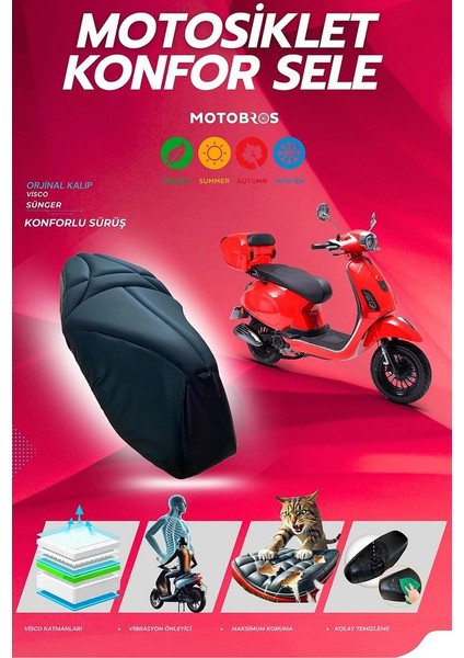 Rks Azure Konfor Sele Kılıfı Visco Sünger (Yırtılmaya Dayanıklı)