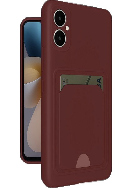Samsung Galaxy A05 Kelvin Kartvizitli Silikon - Bordo - KA7959-9661