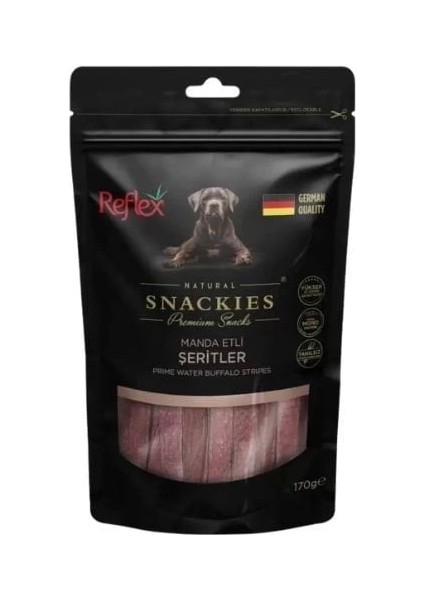 Reflex Snackies Natural Manda Etli Şerit Tahılsız Köpek Ödül Maması 170 gr