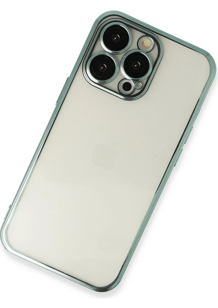 iPhone 14 Pro Kılıf Lensli Silikon - Yeşil - KA3539-1984