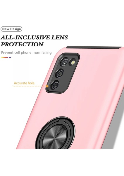 Samsung Galaxy A02S Kılıf Elit Yüzüklü Kapak - Pembe - KA9010-6510 fırsatları
