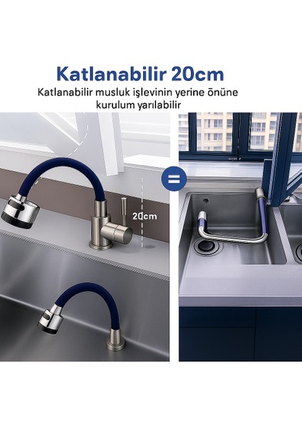 Lacivert Silikonlu 2 Fonksiyonlu Kubar Musluk Başlığı – Oynar Başlık, Su Tasarruflu fırsatları