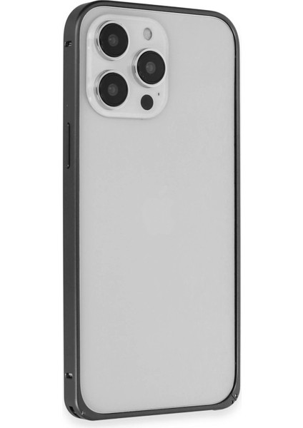 iPhone 15 Pro Metal Bumper Mat Kapak - Siyah - KA9284-7290 modelleri