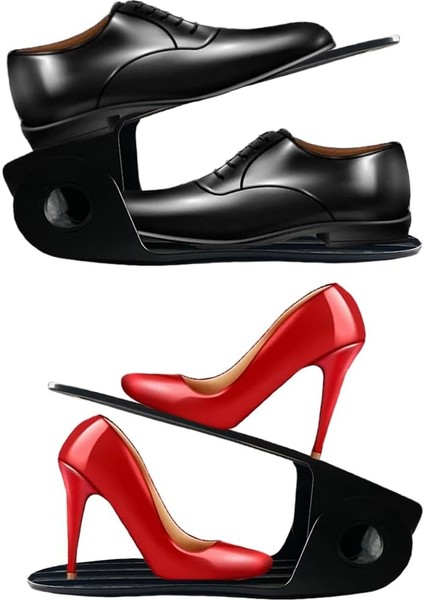 Düzenleyici, Organizer, Ayarlanabilir Ayakkabı Rampası Çift Katlı Pratik Ayakkabı Düzenleyicisi (5 Adet)