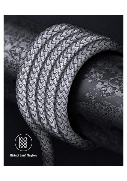 Tip C-Lightning Mfi Sertifikalı 20 W Hızlı Şarj, Naylon Örgülü USB C Kablo, Gri fiyatları