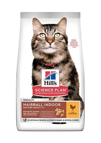 Hills Hairball Indoor Tavuklu Tüy Yumağı Önleyici Yaşlı Kedi Maması 1.5 kg