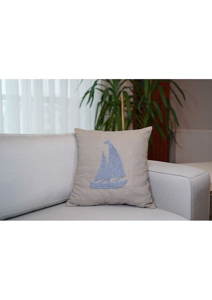 Homesepet Punch Nakışlı Keten Kırlent Kılıfı Yelkenli Desenli (2 Adet) fiyatları