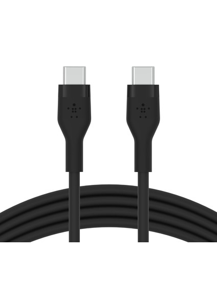 Boostcharge Flex Silikon USB Tip C - C Kablo (1m/3,3ft), Usb-If Sertifikalı Güç Dağıtımı Pd Hızlı Şarj Kablosu- Siyah