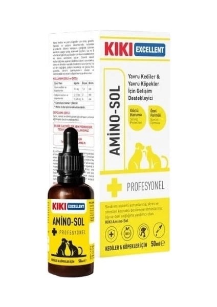 Kiki Excellent Amino-Sol Gelişim Destekleyici Yavru Kediler ve Köpekler Için Şurup 50 ml