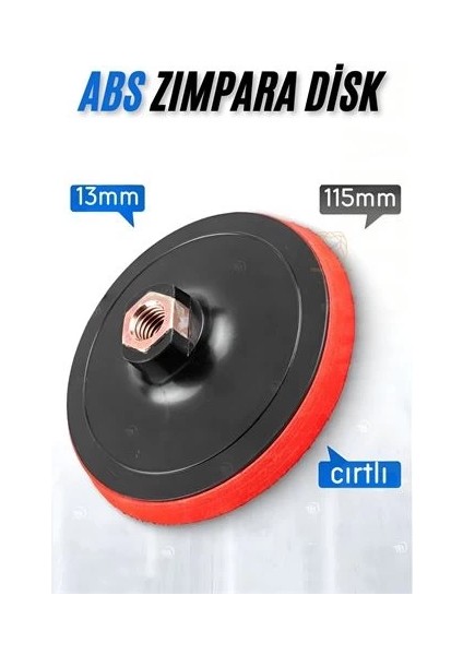 115 mm Cırtlı Zımpara Disk Pasta Cila Sünger Tabanı