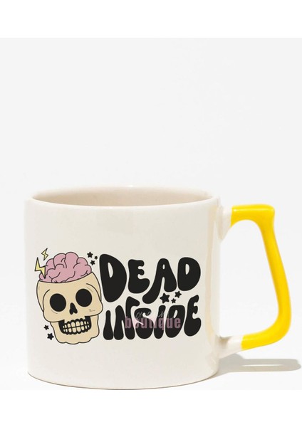 "ı'm Dead Inside" Içsel Boşluk Komik Ü Arkadaşa Doğum Günü Hediye Sarı Kulplu Kupa Bardak