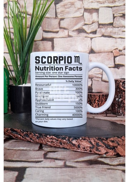 Akrep Burcu "scorpio Nutrition Facts" Komik Hediyelik Baskılı Çay Kahve Sunum Kupa Bardak