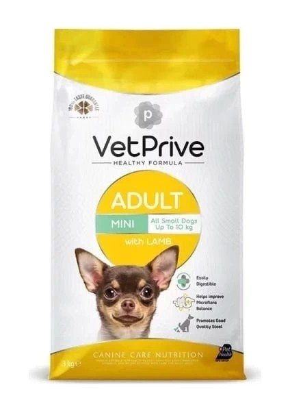 Vet Prive Adult Kuzu Etli Küçük Irk Yetişkin Köpek Maması 3 kg