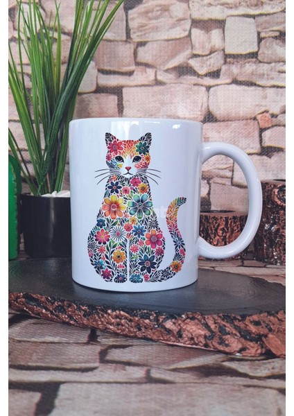 Kedi Komik Figürlü Esprili Kedisever Kedi Sahibi Karakteri Hediye Baskılı Kupa Bardak