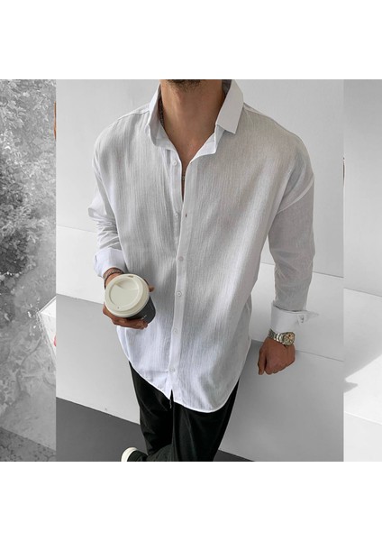 Muslin Kumaş Oversize Gömlek