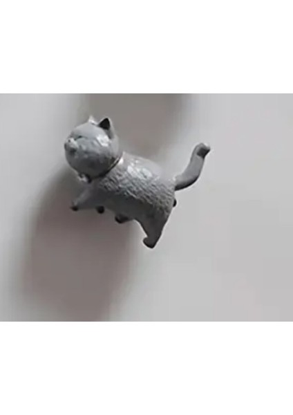 Gri 1 Parça Karikatür Yürüyen Kedi Figür Mutfak Ofis Için